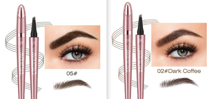 Waterproof And Smooth Not Smudge Four-fork Liquid Eyebrow Pencil