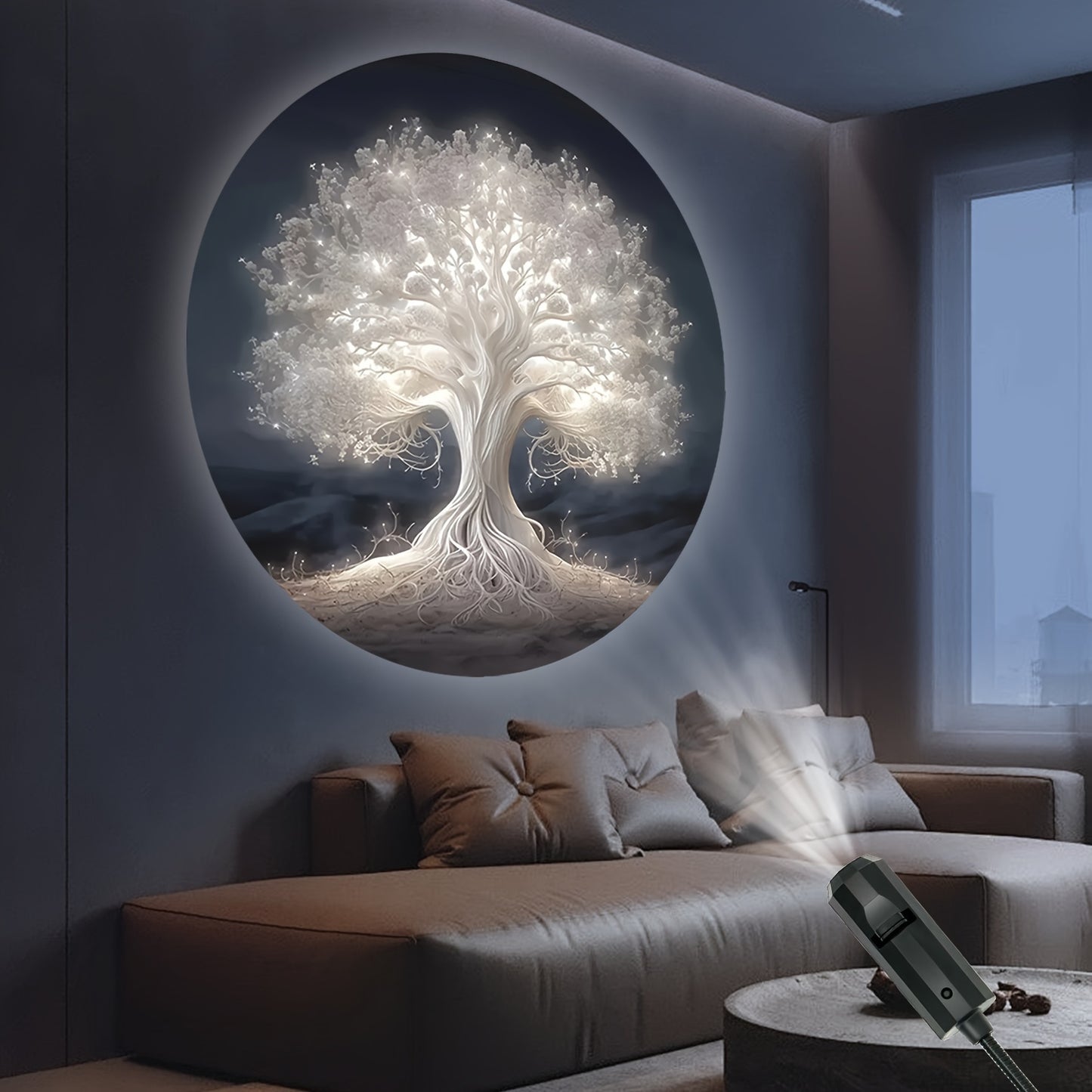 Tree of Life LED Projector Night Light - USB Powered, 360° Rotatable & Adjustable, Ideal for Room Decor