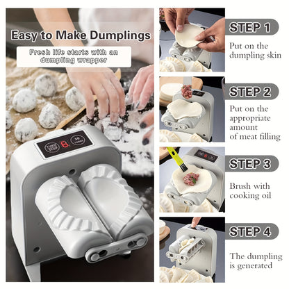 Dumpling Maker Press with Spoon & Brush - 2-Mode Quick Dumpling, Wonton & Chinese Dumpling Forming Tool - Hiccupzz