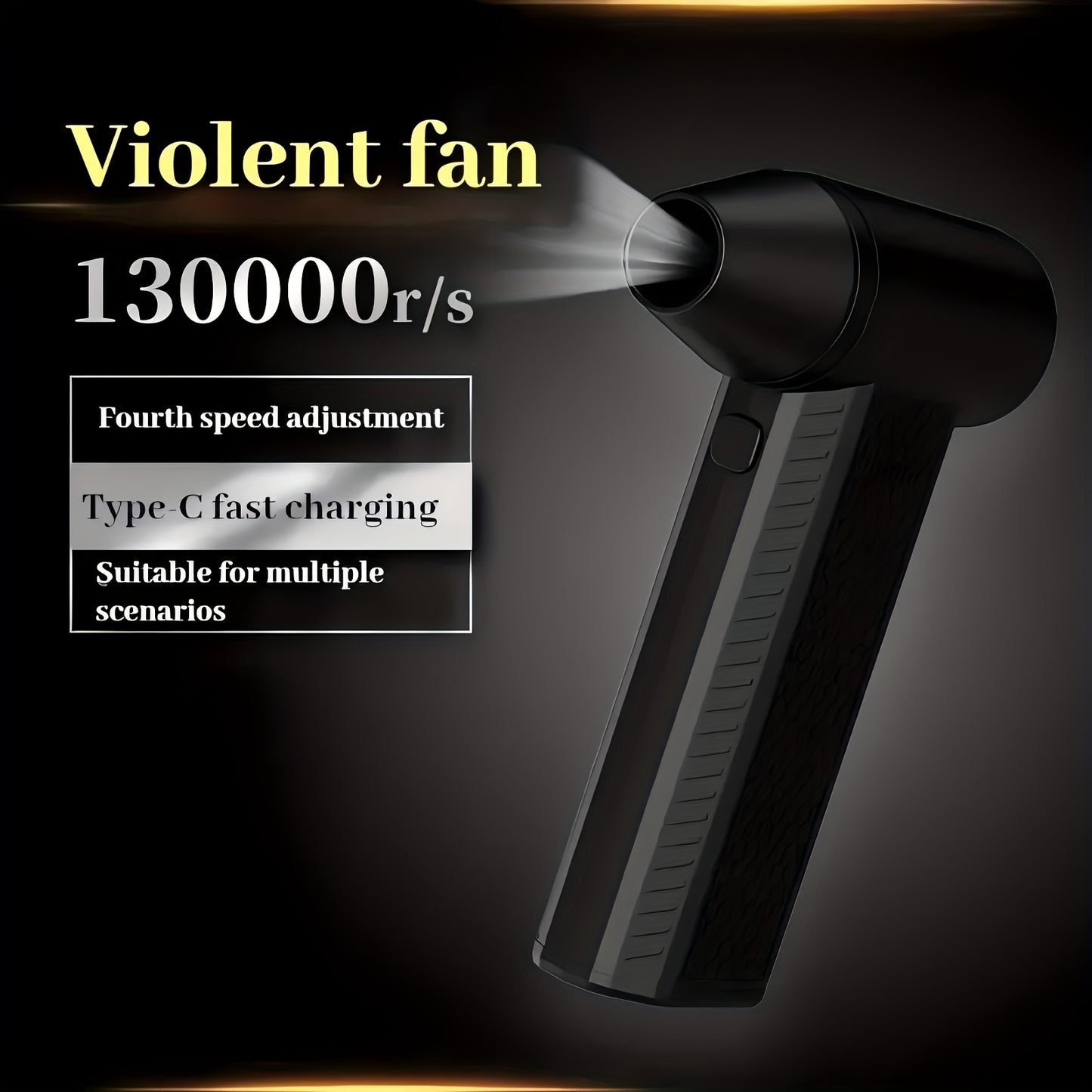 Multi-Function Handheld Turbo Fan - Portable High-Power 8000mAh Lithium Battery Operated, ABS Material