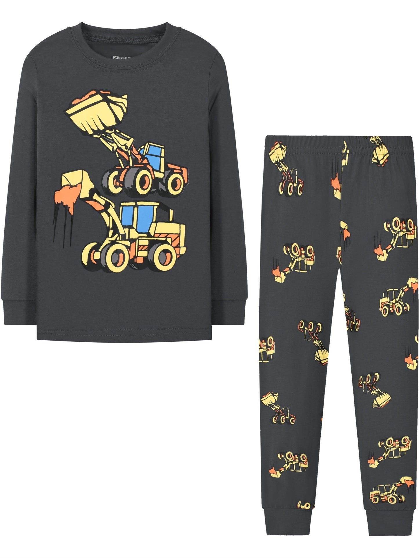 1 Set Boys' Thermal Underwear - Random Styles, Cute Animal & Truck Prints, Round Neck Long Sleeve Top & Trousers, Comfortable for Outdoor Wear