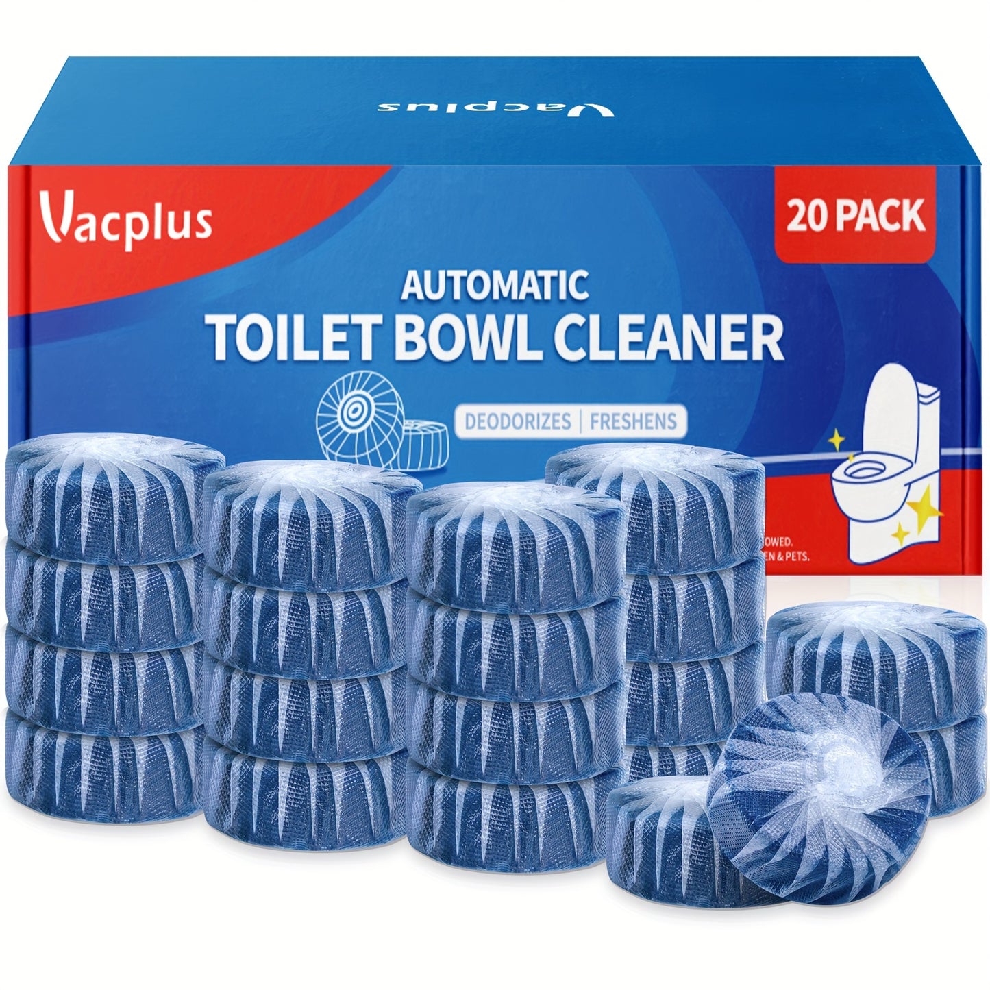 Automatic Toilet Bowl Cleaner Tablets - Low Odor, Long-Lasting Deodorizing, Tough Stain Removal