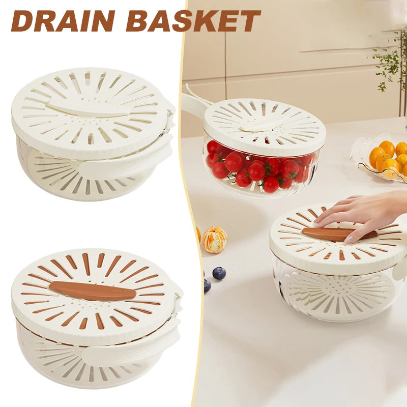 Fruit & Vegetable Drain Basket with Lid