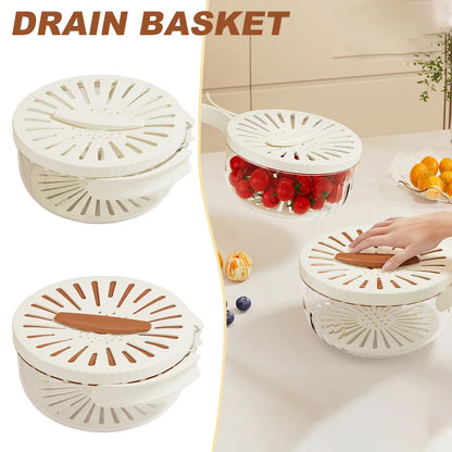 Fruit & Vegetable Drain Basket with Lid
