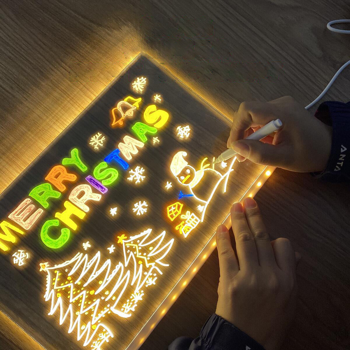 Desktop atmosphere light led warm light colorful plug-in handwritten diy luminous message board light acrylic night light