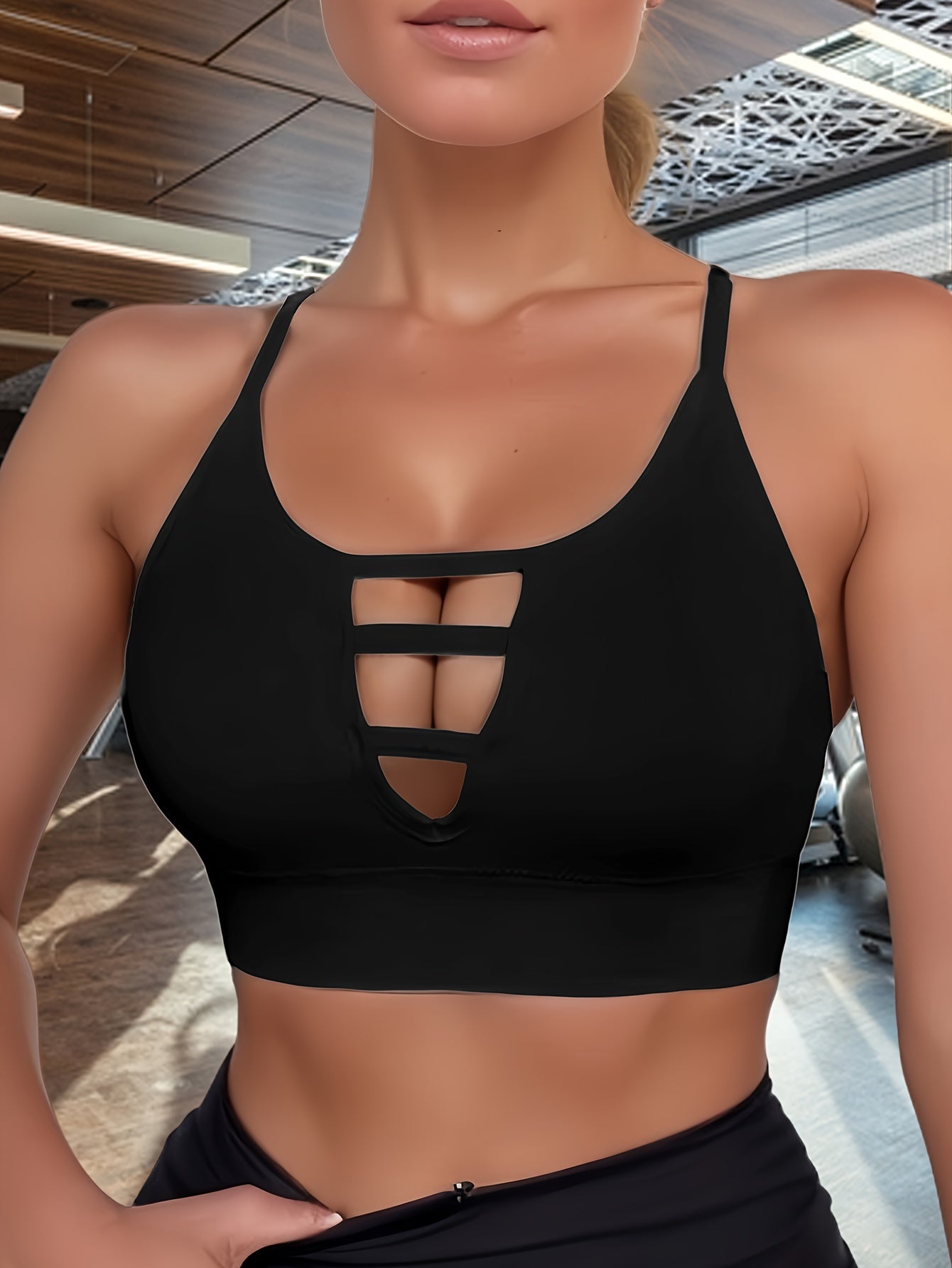 Women's Cut-Out Front High-Elastic Sports Bra