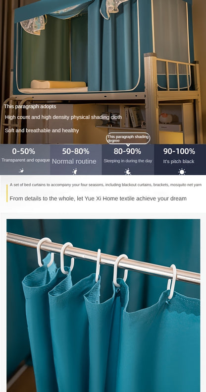 Dorm Room Bed Canopy with Mosquito Net - Includes Sunshade Curtain & Support, Easy Care, Lightweight Polyester