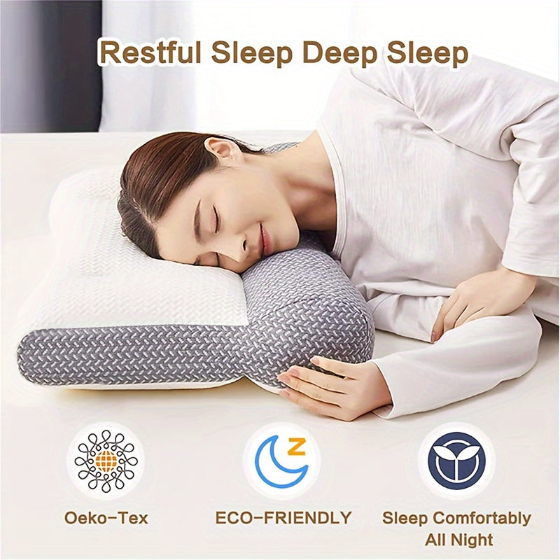 Ergonomic Memory Foam Neck Pillow - Adjustable Orthopedic Support for Side & Stomach Sleepers