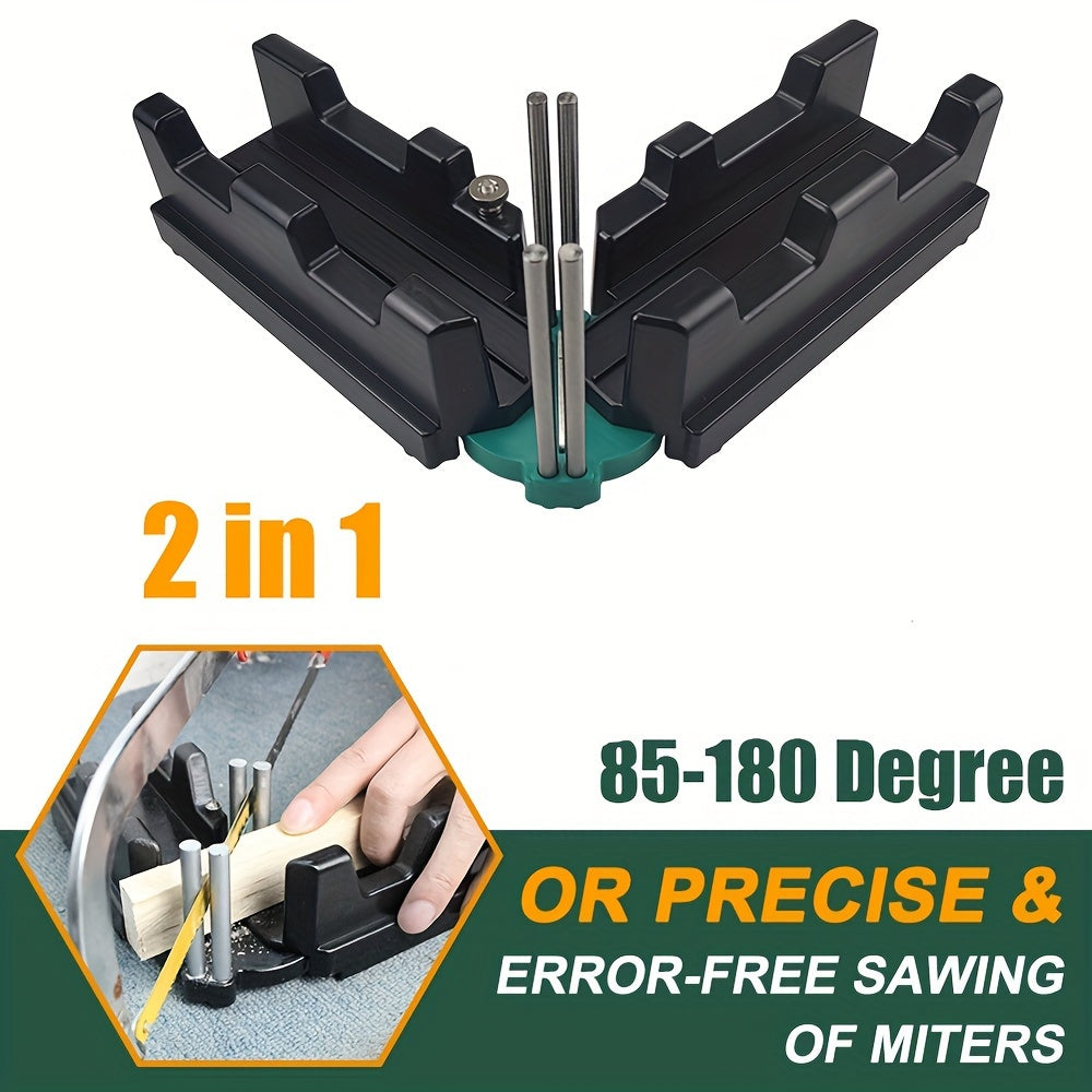 1 Pc 2-in-1 Miter Measuring Cutting Tool - Durable Metal, Portable & Multifunctional for Precise Angle Cutting in DIY & Woodworking