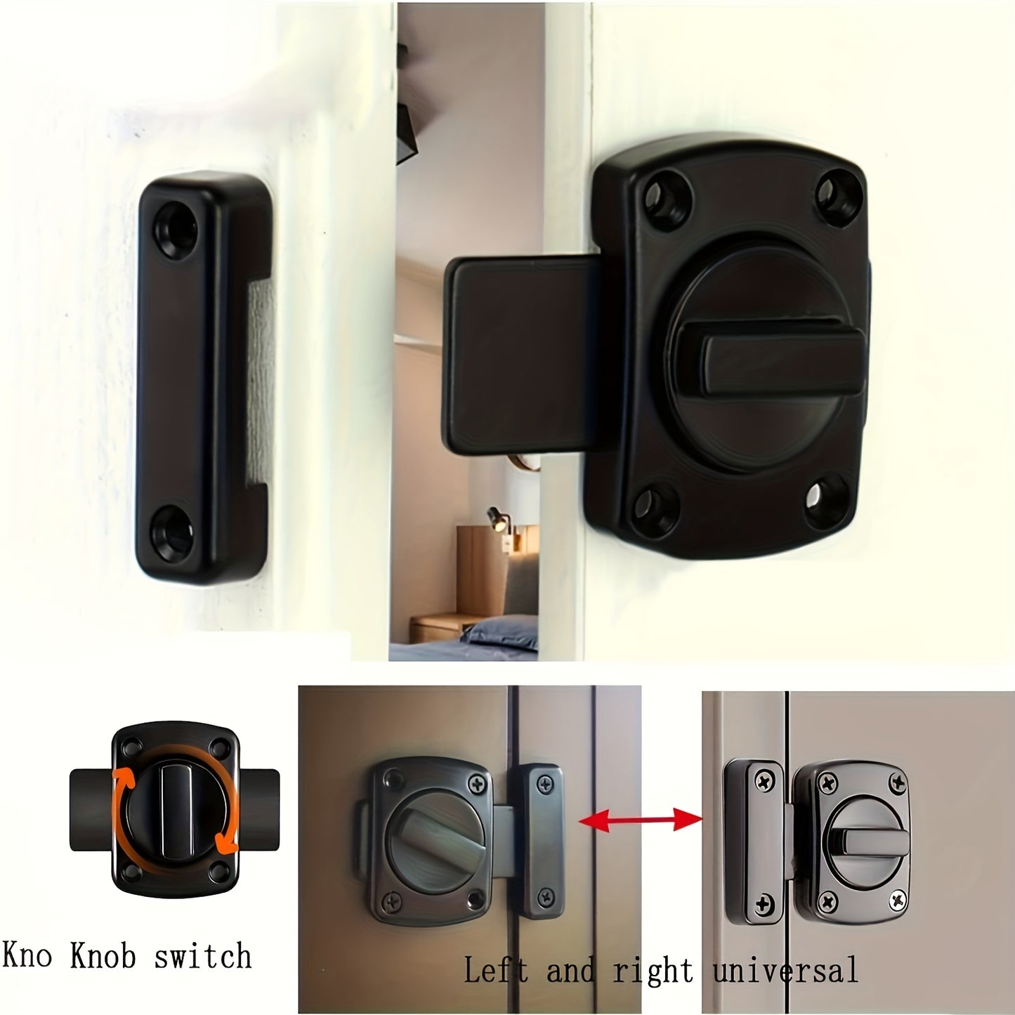 1 Pc Anti-Theft Lock Bolt - Universal Indoor Door Lock for Bedrooms & Bathrooms,