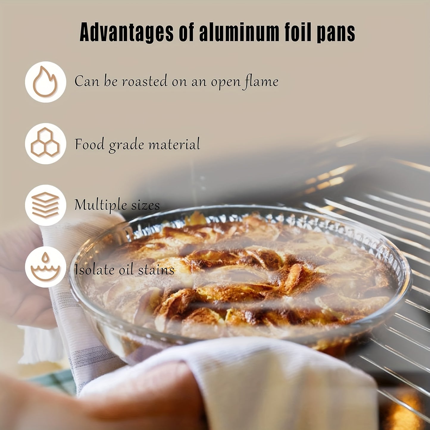 8 Inch (approx. 21 Cm) Round Aluminum Foil Pan With Lid | Pack Of 50 | Disposable Pans Freezer And Oven Safe - Disposable Takeout Pan With Clear Plastic Dome Lid.