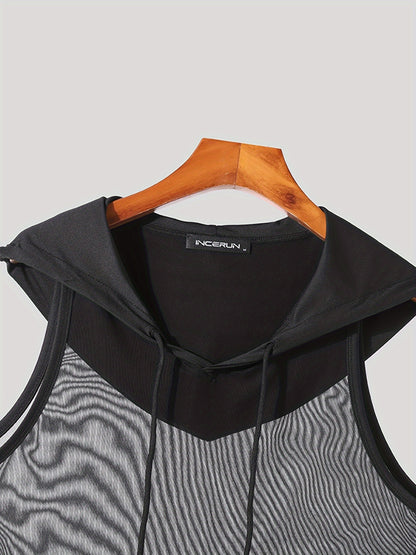 Men's Quick-Dry Hooded Gym Tank Top - Moisture-Wicking Athletic Sleeveless Shirt - Hiccupzz