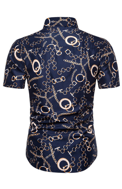 Men's Summer Fashion Short Sleeve Printed Shirt - Hiccupzz
