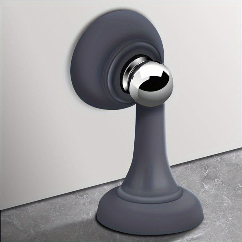 Strong Magnetic Silent Door Stopper - Bedroom Free-Punch Door Suction, Anti-Collision Silicone Floor Door Stop