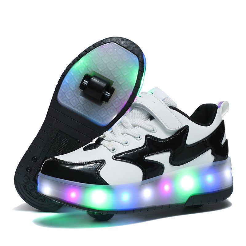 Children's Fashion Removable Charging With Lights Light-emitting Roller Skates