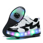 Children's Fashion Removable Charging With Lights Light-emitting Roller Skates - Hiccupzz