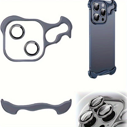 Metal Corner Anti-Fall Special-Shaped Phone Case For iPhone 15 Pro Max 14 15 Pro 14 Pro Max 14 15 Plus 13 Pro Max 13 Pro With Lens Film Frameless Slim Shockproof - Hiccupzz