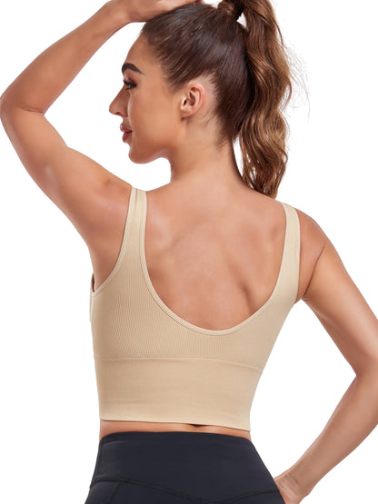 Women's Seamless U-Back Sports Bra, Non-Wired Anti-Sagging Gathered Fixed Pads, Yoga Running Fitness Sports Bra, Shockproof Athletic Wear - Hiccupzz