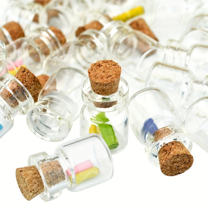 Mini Glass Bottles with Cork Stoppers: Ideal for DIY, Arts & Crafts, and Party Favors (0.51 x 0.71 inches) - Hiccupzz