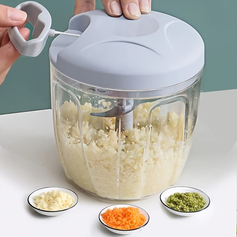 1 Pc Multifunctional Manual Vegetable Chopper & Garlic Masher - Durable ABS Kitchen Gadget for Easy Dicing, Shredding & Crushing