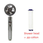 Shower Head Water flow 360 Degrees Rotating With Small Fan ABS Rain High Pressure Spray Nozzle Bathroom Accessories - Hiccupzz