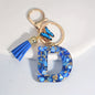 Blue Butterfly Alphabet Initial Keychain - Cute Resin Charm for Bags and Daily Use - Hiccupzz