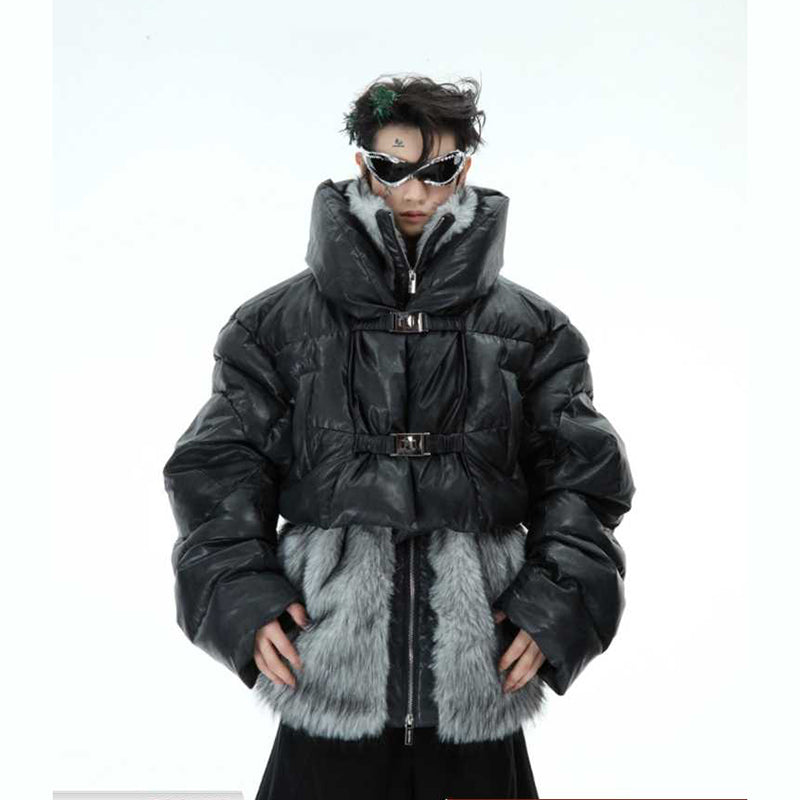 Men's Double-Layer Mountain-Style Thick Fur-Lined Jacket