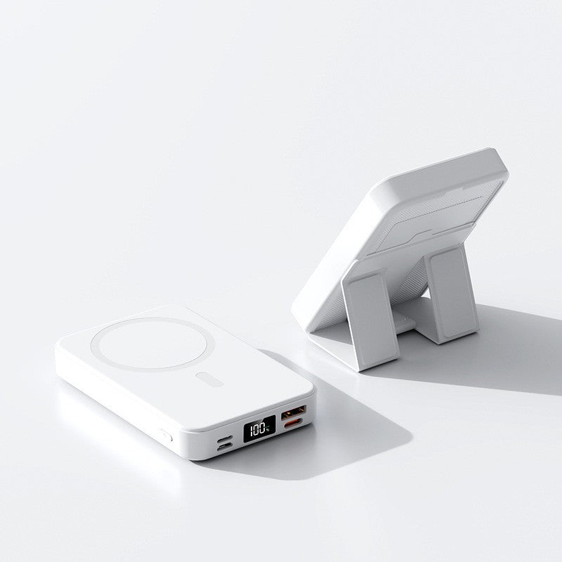 Magnetic Wireless Charging Belt Bracket with Foldable Fast-Charge Cable and Mobile Power Supply