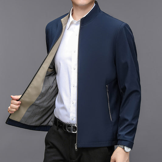 Stand Collar Middle-aged Men Casual Jacket