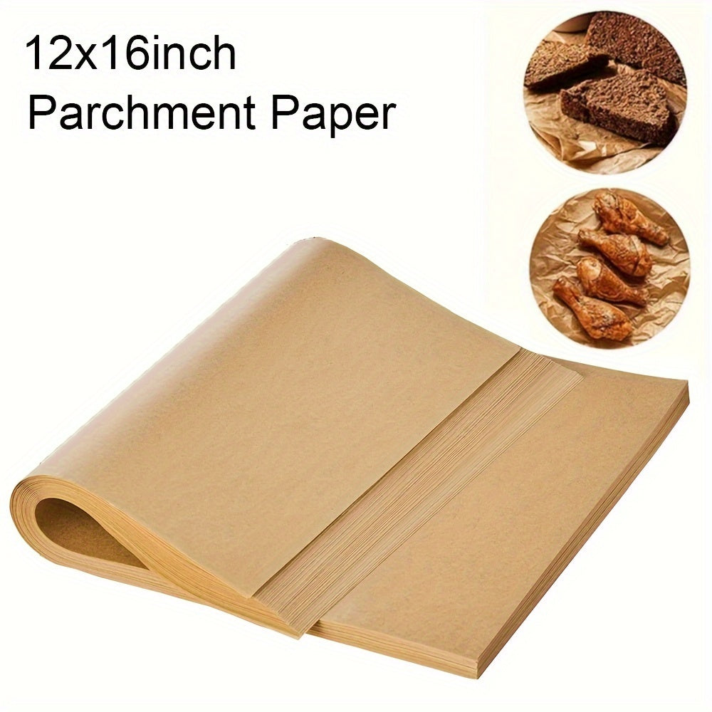 50/100 Sheets 12"x16" Pre-Cut Non-Stick Baking Paper – Unbleached, Perfect for Baking, Grilling, Air Fryer, Steaming, Bread, Cupcakes, Cookies, and More