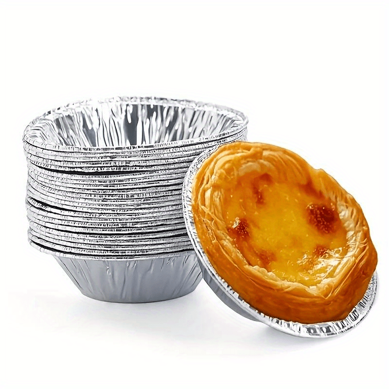 200 Pcs Non-Stick Aluminum Foil Egg Tart Molds – 2.76" Mini Pie and Pudding Cups for Baking, Ideal for Weddings and Kitchen Use