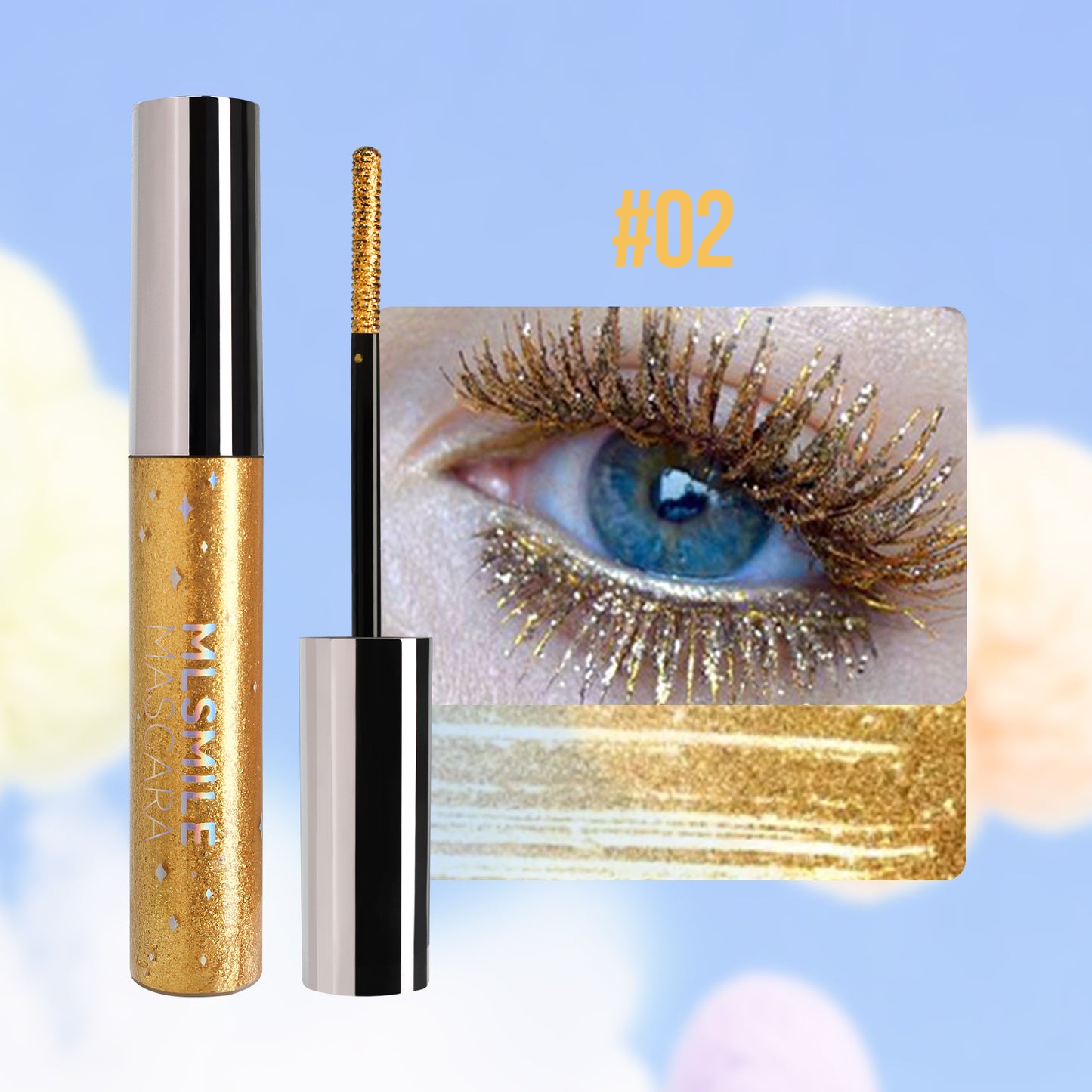 Pearlescent Color Mascara: Thin, Glittering, Waterproof & Smudge-Proof