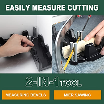 1 Pc 2-in-1 Miter Measuring Cutting Tool - Durable Metal, Portable & Multifunctional for Precise Angle Cutting in DIY & Woodworking