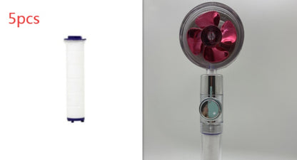 Shower Head Water flow 360 Degrees Rotating With Small Fan ABS Rain High Pressure Spray Nozzle Bathroom Accessories - Hiccupzz