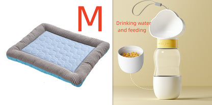 Pet Cooling Pad Bed For Dogs Cats Puppy Kitten Cool Mat Pet Blanket Ice Silk Material Soft For Summer Sleeping  Blue Breathable - Hiccupzz