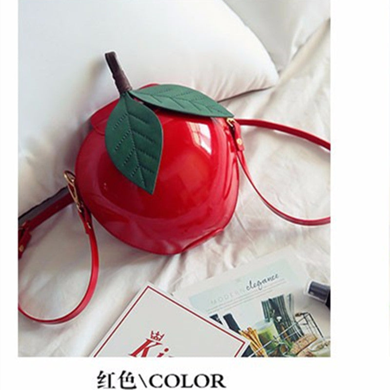 1 Pc Single Shoulder Oblique Straddle Women's Bag - Apple-Shaped, Hard Shell, Bright Face, Small Leisure Backpack