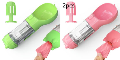 Pet Water Bottle Feeder Bowl Garbage Bag Storage Portable Pet Outdoor Travel 3 In 1 Dog Water Bottle - Hiccupzz