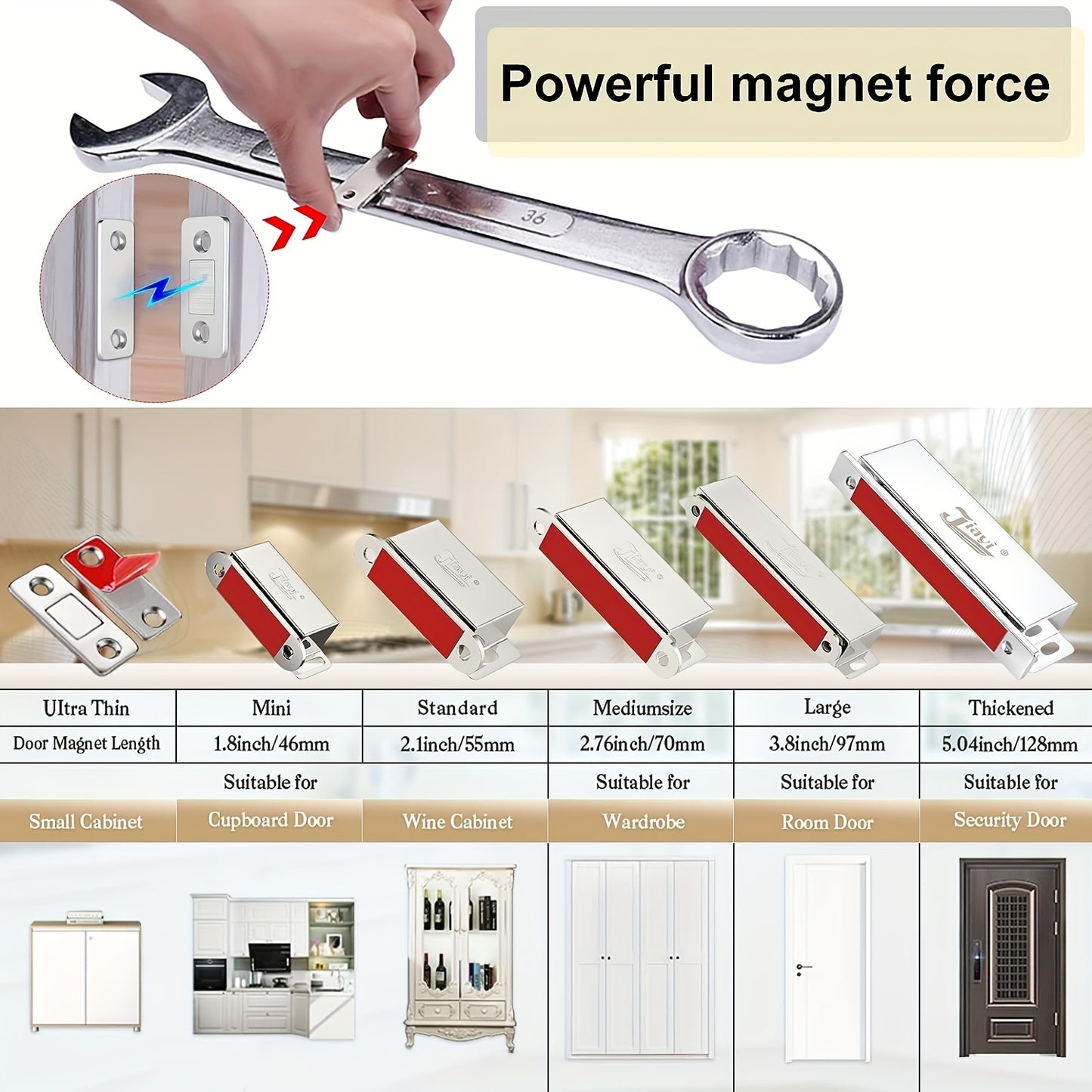 5 Pcs Set Cabinet Magnetic Connectors - Ultra-Thin Door Magnetic Clasps for Drawer Bonding