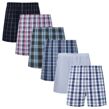 JupiterSecret Men's Woven Boxer Shorts - 6/10-Pack, Elastic Waistband, Random Colors - Hiccupzz