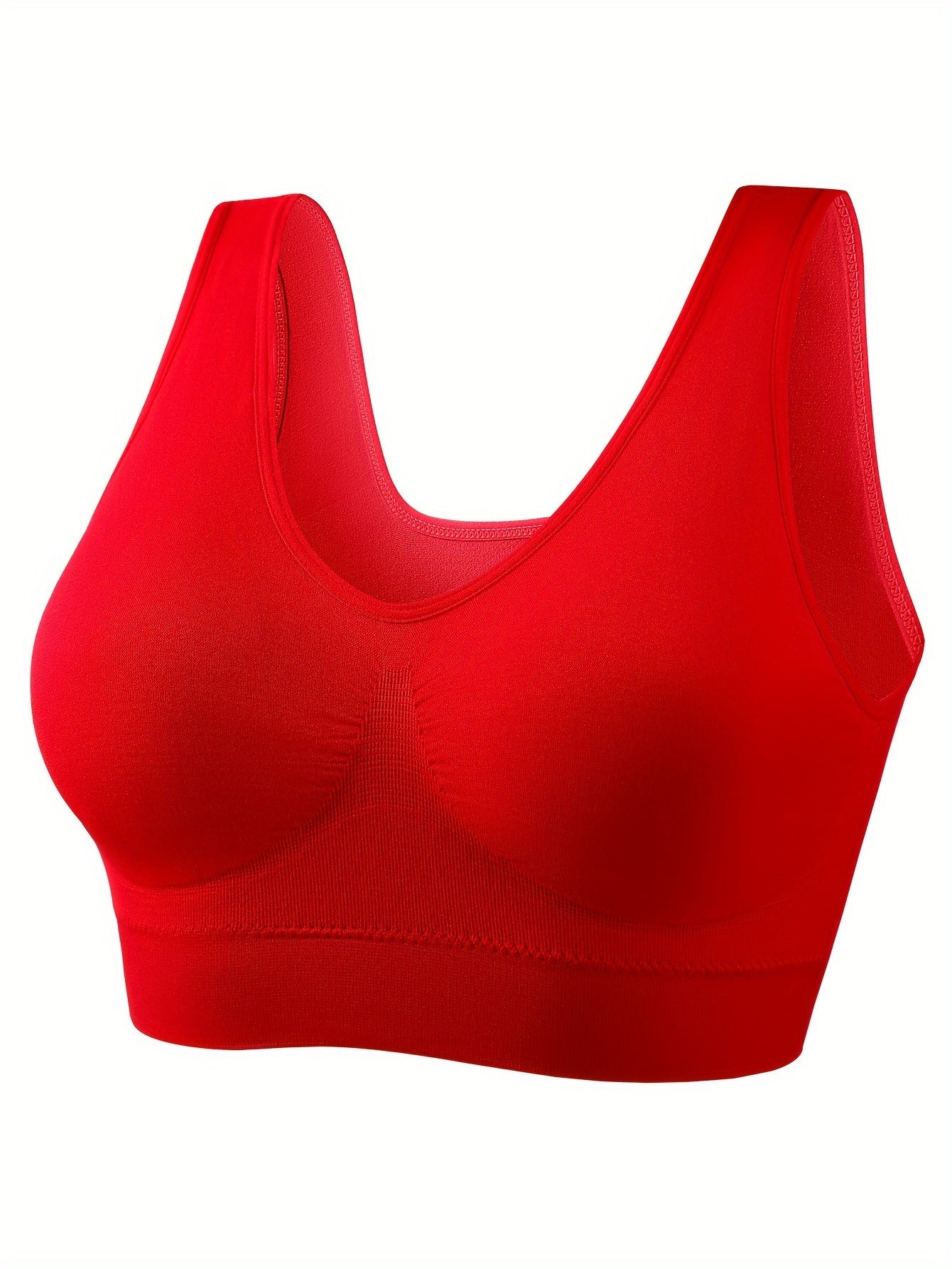 8pcs Plus Size Seamless Sports Bras - Wide Strap, Comfy, Breathable Bralette for Activewear