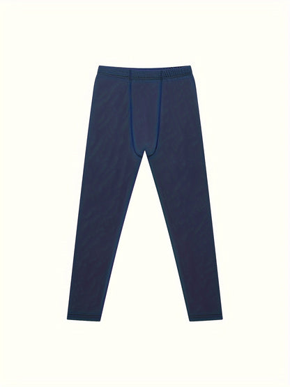 5-Pack Boys' Thermal Leggings - Solid Color, Medium Stretch, Skinny Fit, Comfortable & Soft