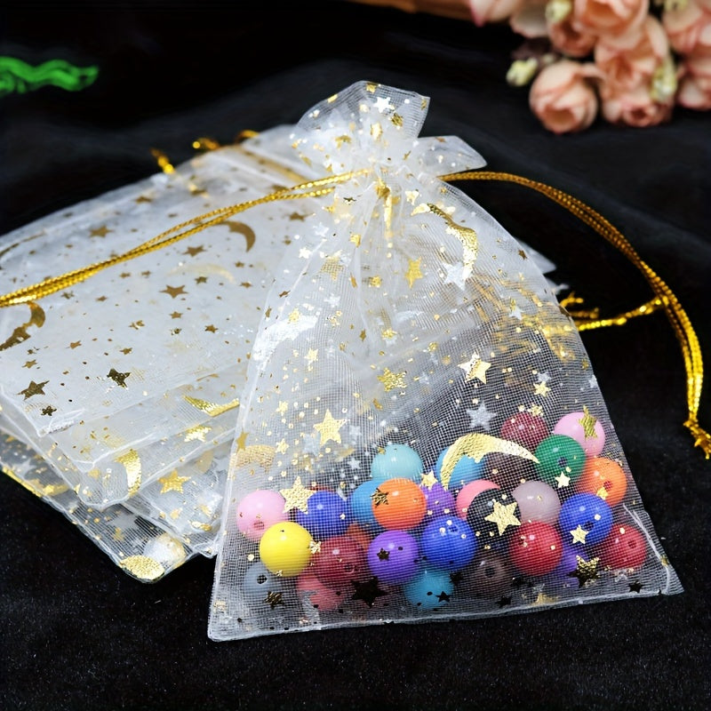 10-Pack Jewelry Gift Bags with Drawstring – Transparent Pouches for Candy, Christmas Gifts, and Special Occasions