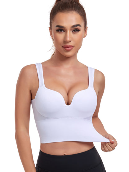 Women's Seamless U-Back Sports Bra, Non-Wired Anti-Sagging Gathered Fixed Pads, Yoga Running Fitness Sports Bra, Shockproof Athletic Wear - Hiccupzz