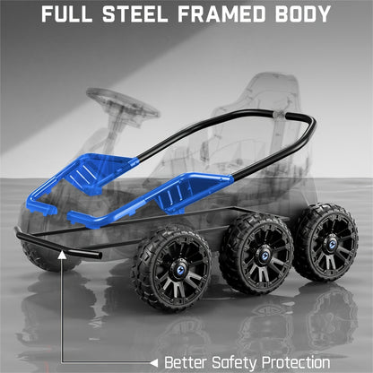 4x75W 24V Electric Ride-On UTV for Big Kids, 5.9MPH, 6 EVA Wheels, 4WD/2WD, Parent Remote, 4 Shock Absorbers, Perfect Gift for Kids 3+ Plus