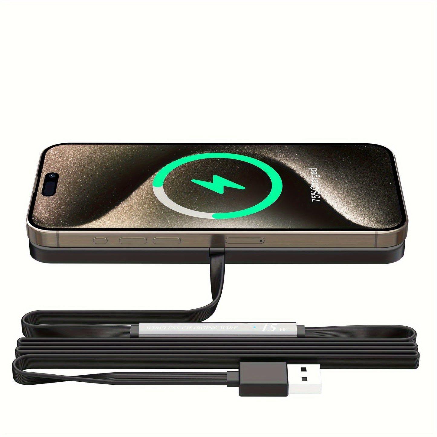 USB Connector Fast Charging Wireless Car Charger Pad, 15W, Qi-Compliant, Non-Slip, Compatible with iPhone 14/13/12/11 & Samsung, Quick Charge Wireless Charging Station for Vehicle Retrofit