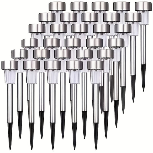 1 pack/ 8 pack/10 pack/12 pack Solar Powered Stainless Steel LED Landscape Lights, Outdoor Pathway Lights for Garden, Patio, Lawn - 1 Pack/8 Pack/10 Pack/12 Pack