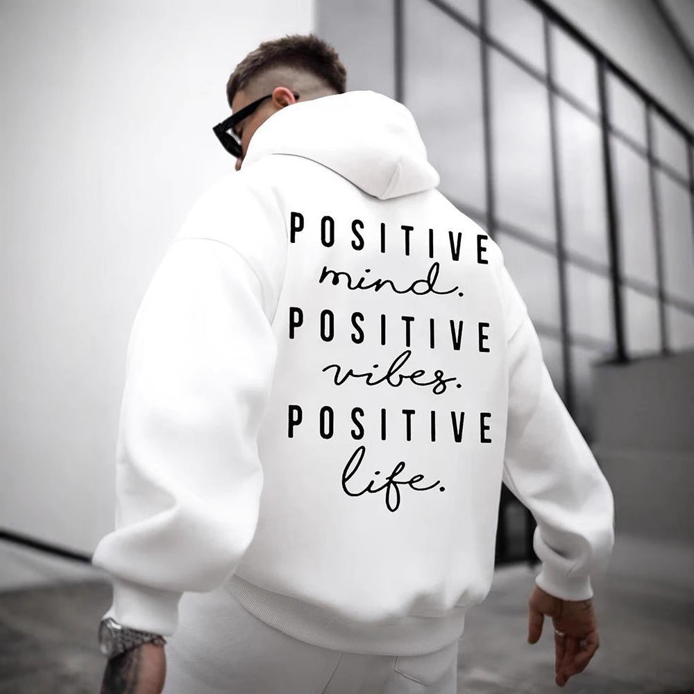 Autumn and Winter Fashion English Letter Printed Hoodie  Cot