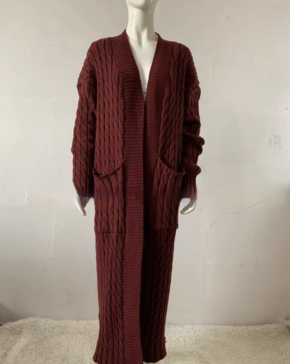 Women's Long Knit Sweater Coat - Hiccupzz