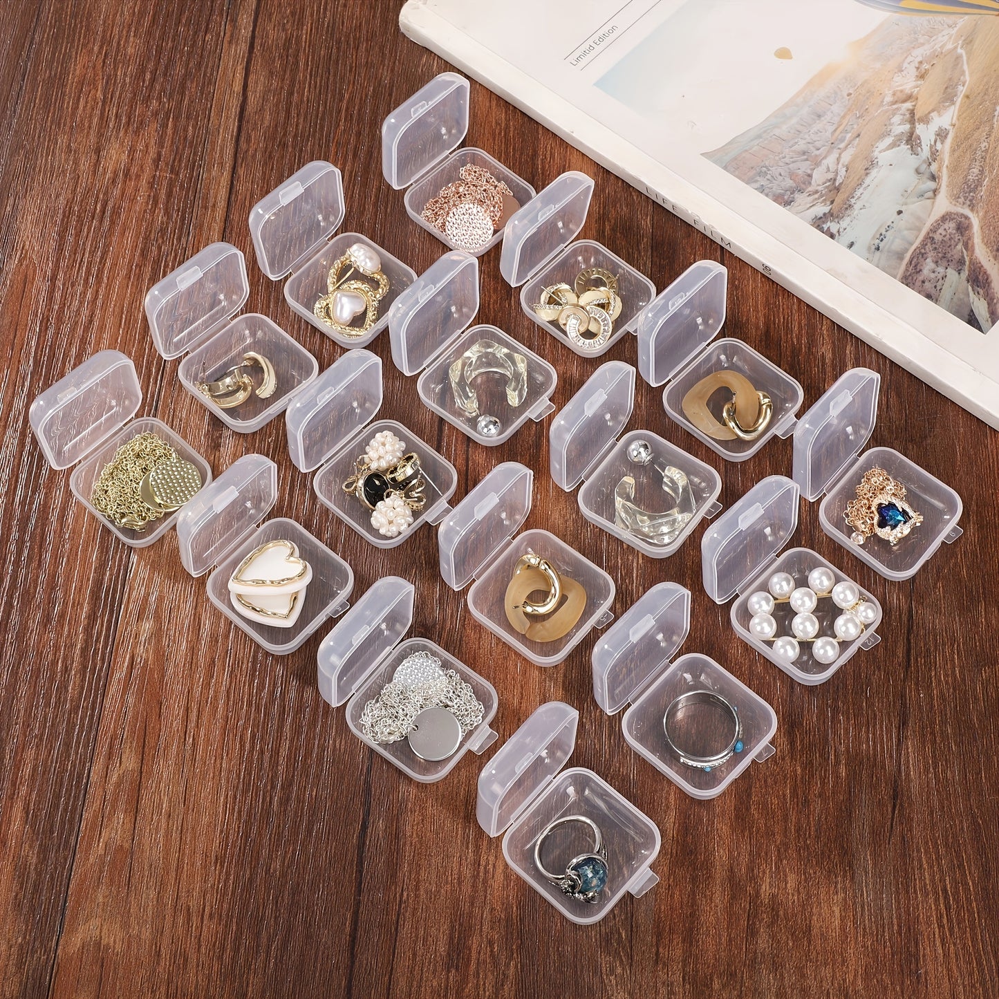 1/5/10pcs Plastic Transparent Mini Box With Lid, Square Container, For Storage Earbuds Jewelry Earrings Parts Box