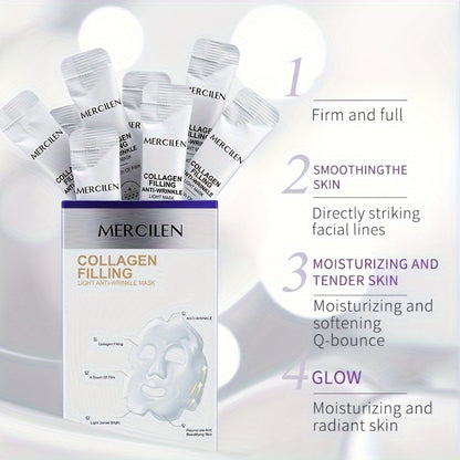 COLLAGEN FILLING LIGHT WRINKLE SMOOTH MASK, Portable Travel Essential Mask, Moisturizing And Rejuvenating Facial Mask - Hiccupzz